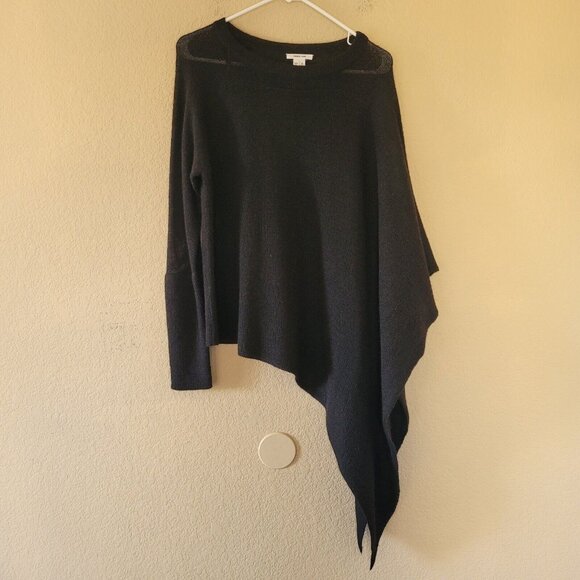 Helmut Lang Black Asymmetrical Alpaca Poncho Rare - Picture 2 of 5